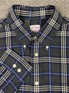Brooks Brothers Madison Button Down Shirt Mens Medium Gray OCBD Oxford 1818 NWOT